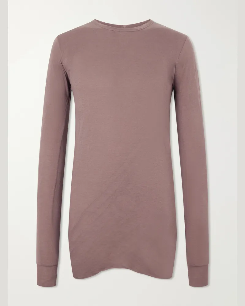 Rick Owens Double Cotton T-Shirt Purple