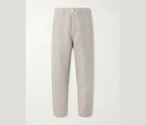 Straight-Leg Linen and Cotton-Blend Trousers