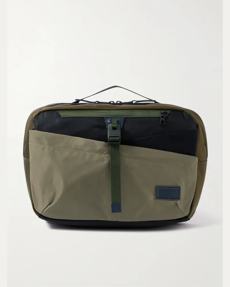 MASTER PIECE Scramble Shell and Nylon Oxford Messenger Bag Green