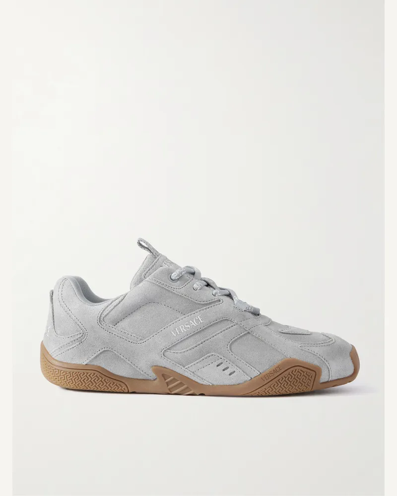 Versace Galaxia Sneakers aus Veloursleder Grau