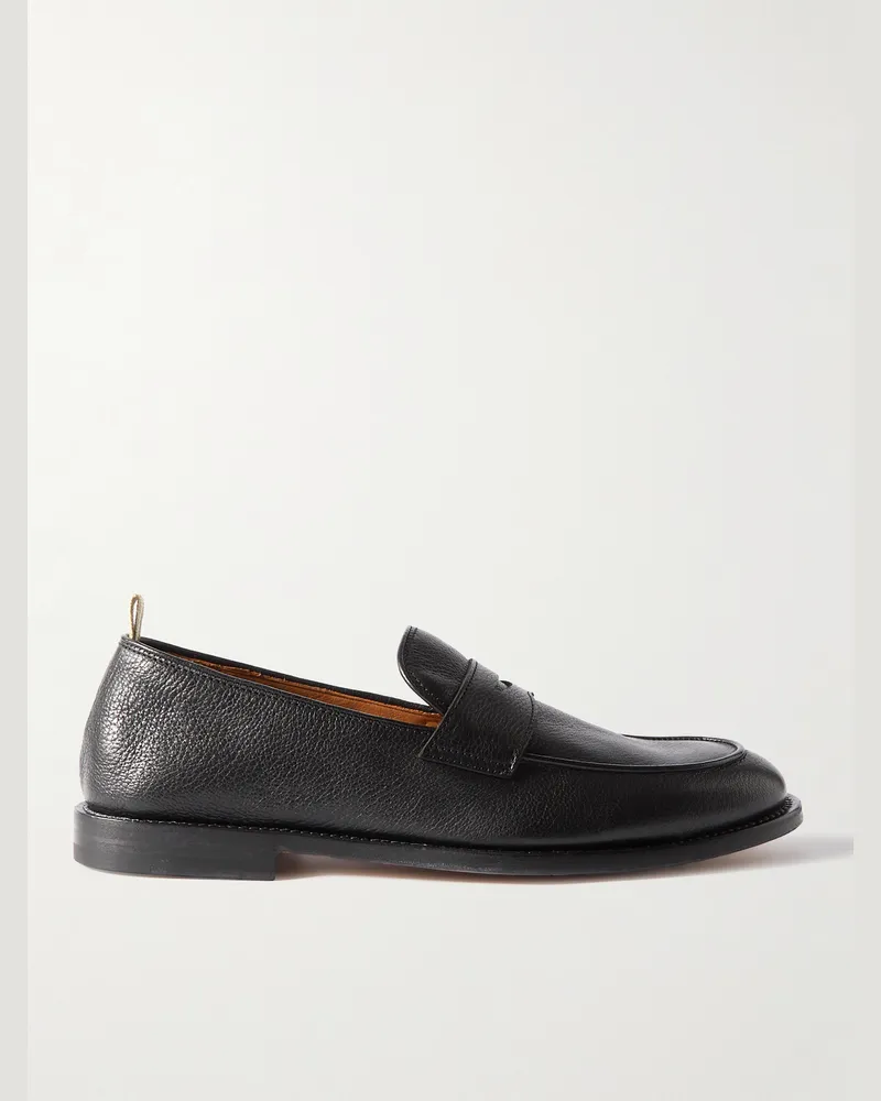 Officine Creative Italia Opera 001 Pennyloafers aus Veloursleder Schwarz
