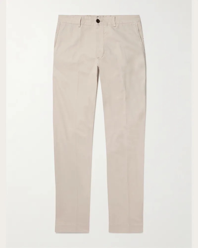 Sid Mashburn Field schmal geschnittene und schmaler zulaufende Hose aus Baumwoll-Twill in Stückfärbung Grau