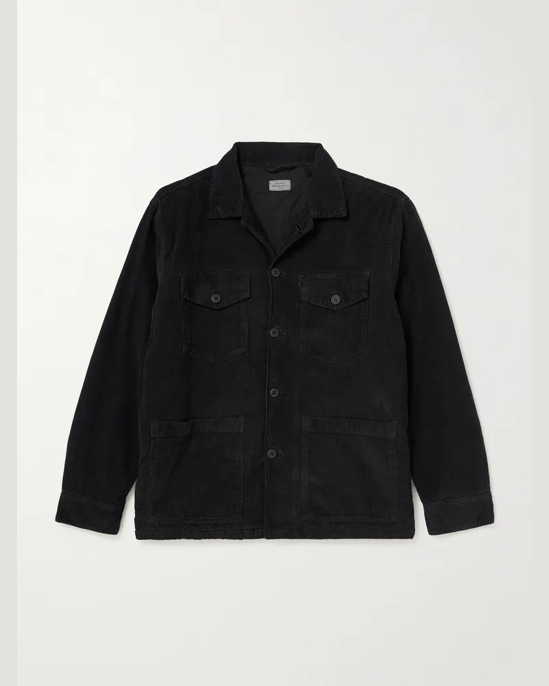 Hartford Jeff Hemdjacke aus Baumwollcord Schwarz