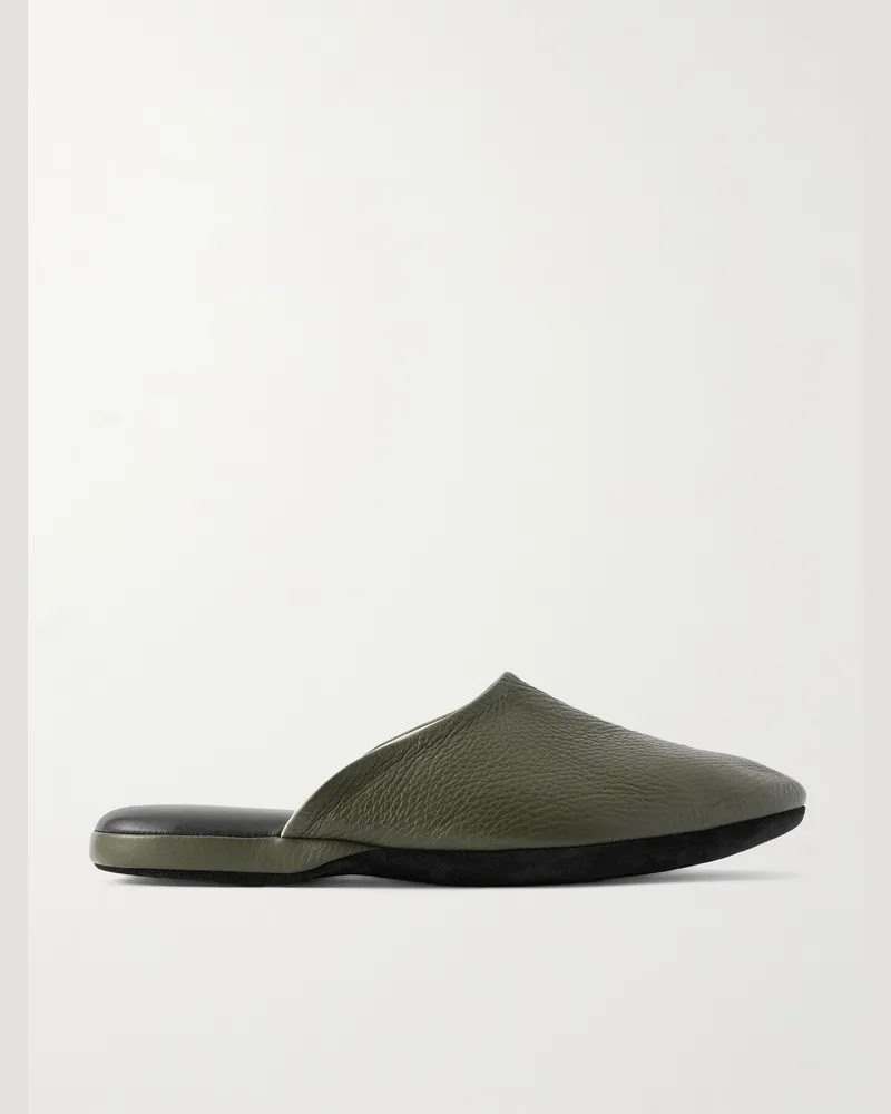 Charvet Leather Slippers Green
