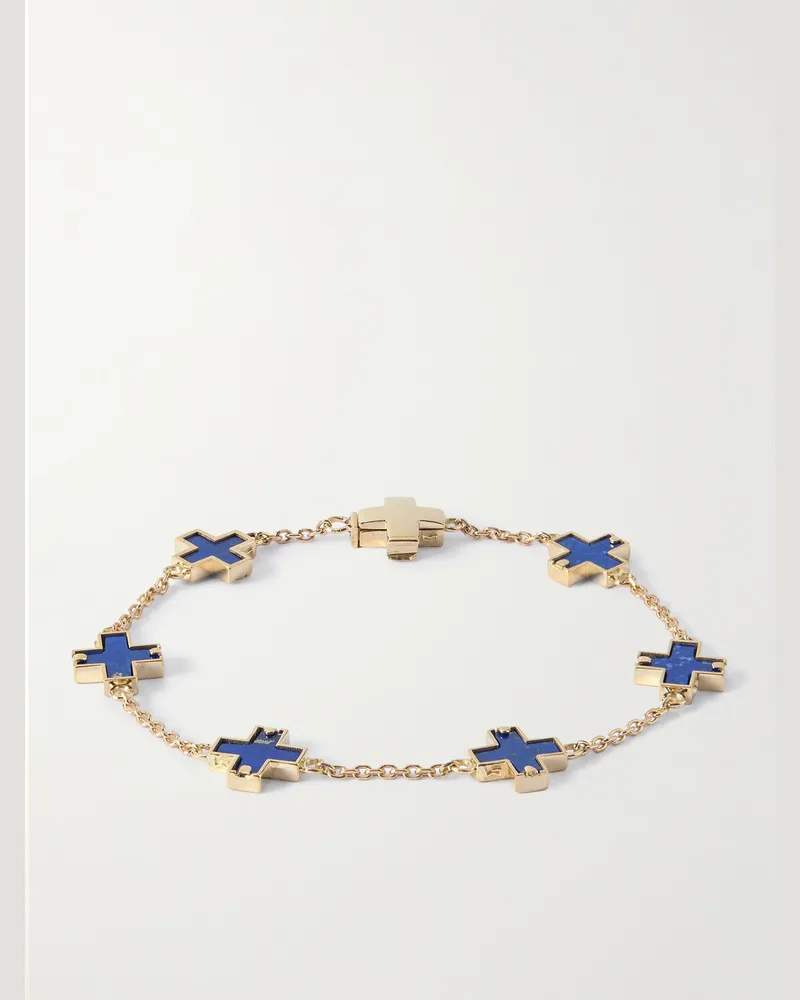 Luis Morais Armband aus 14 Karat Gold mit Lapislazuli Gold