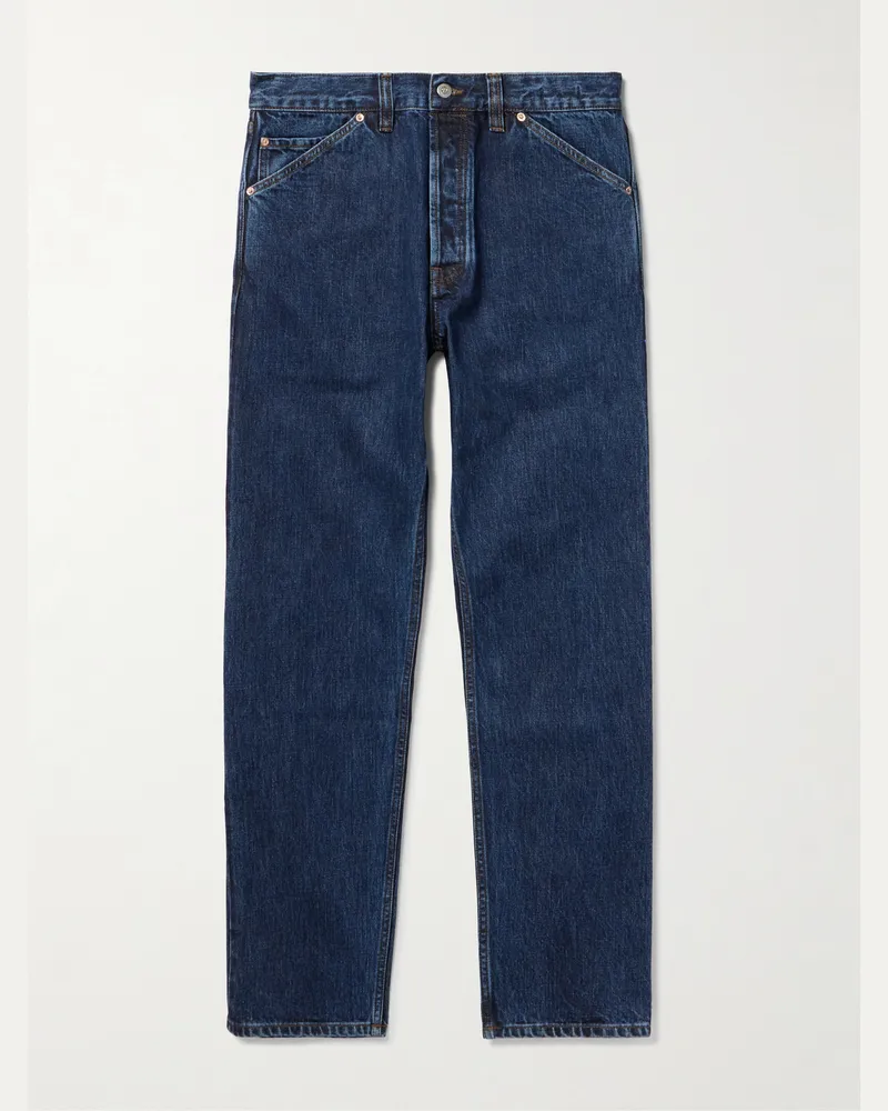 Drake's Schmal und gerade geschnittene Jeans aus Selvedge Denim Blau