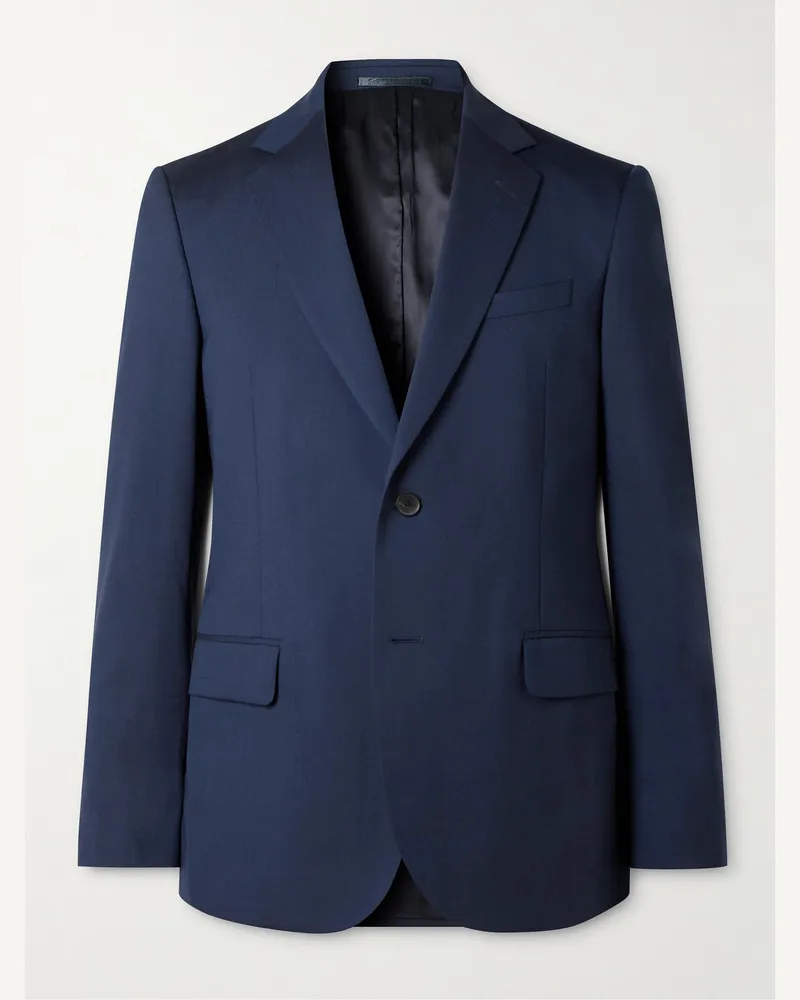MR P. Sakko aus einer Wollmischung (Regular Fit Blau