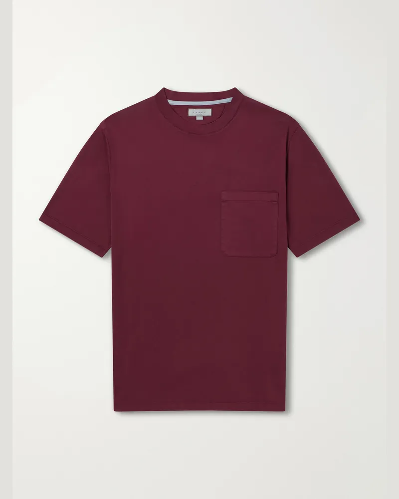 Canali Cotton-Jersey T-Shirt Burgundy
