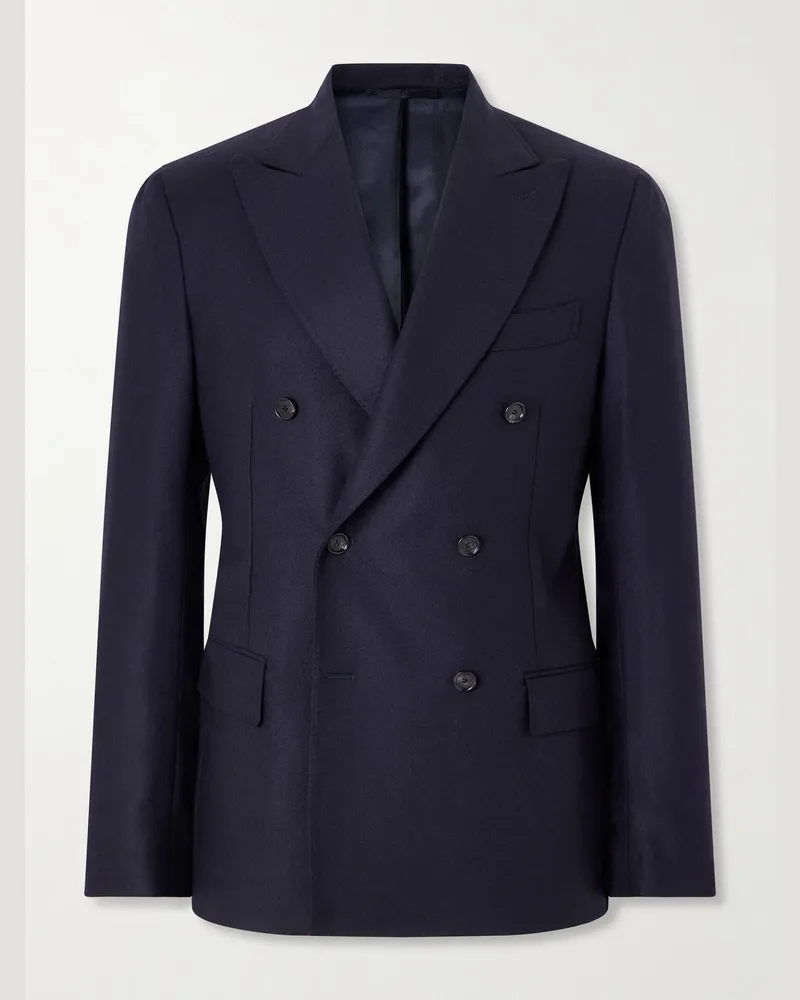 De Petrillo Sorrento Wool-Twill Suit Jacket Blue