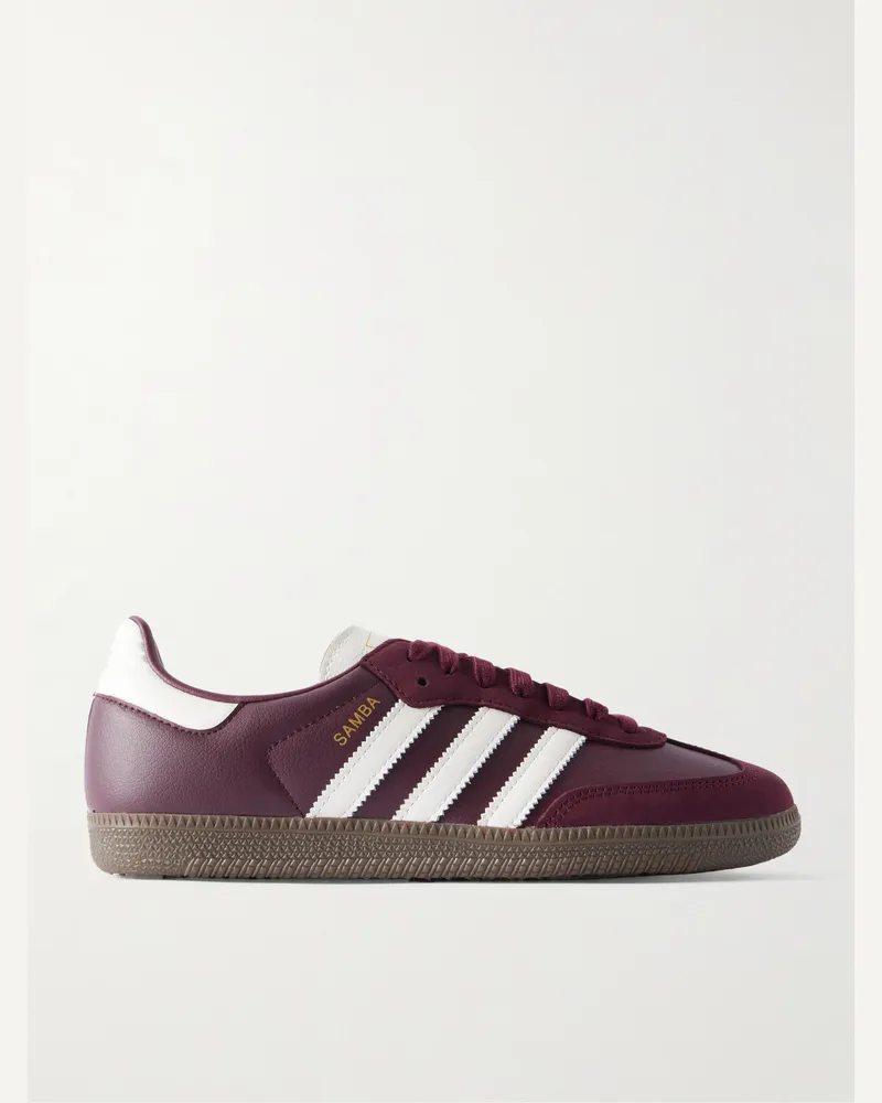 adidas Samba OG Sneakers aus Leder mit Nubuklederbesatz Burgunder
