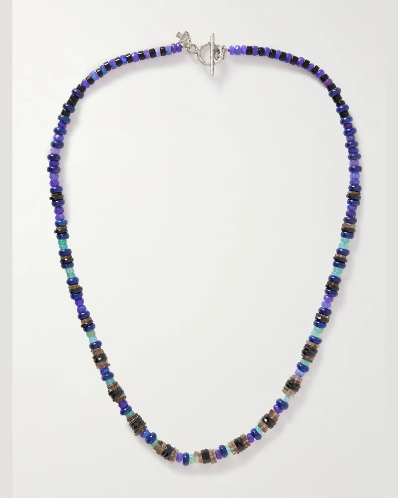 Peyote Bird Sitka Sterling Silver Multi-Stone Beaded Bracelet Blue