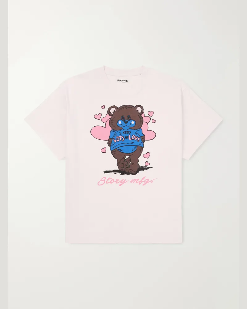 STORY mfg. Grateful T-Shirt aus Biobaumwoll-Jersey mit Print Pink