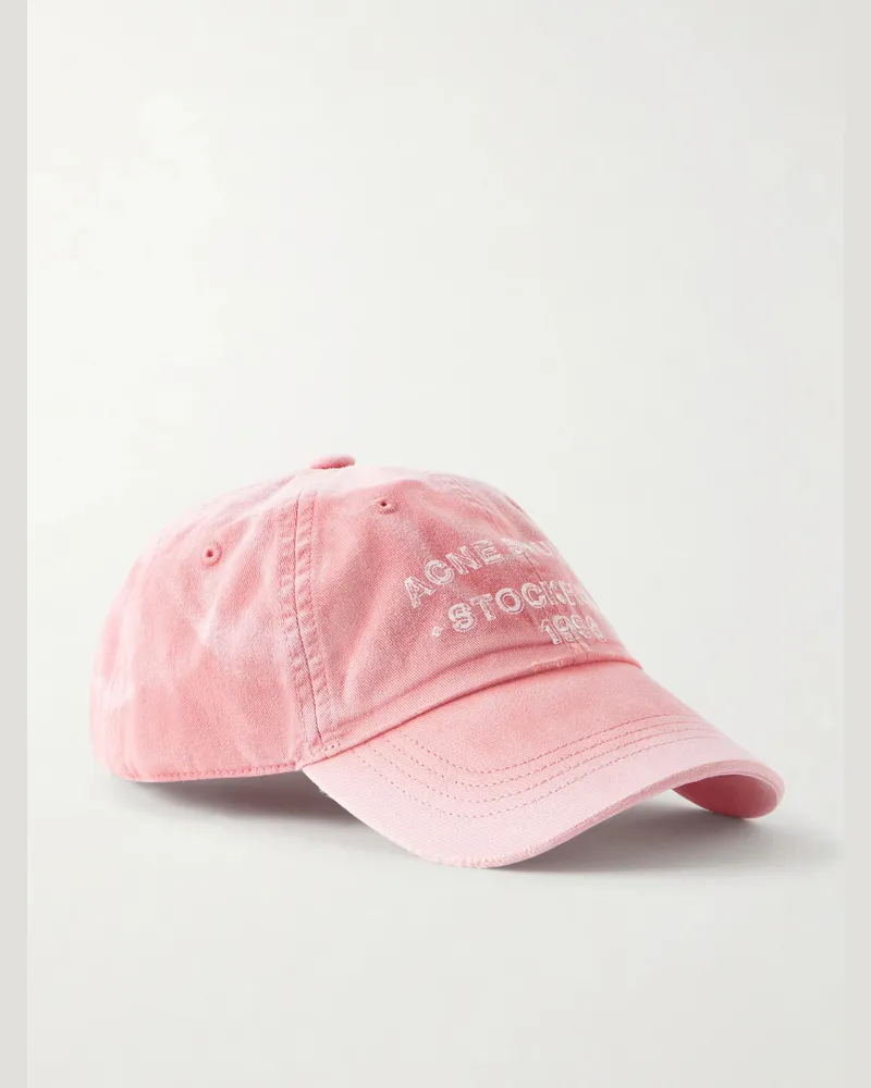 Acne Studios Cuddy Sunkissed Logo-Print Cotton-Twill Baseball Cap Red