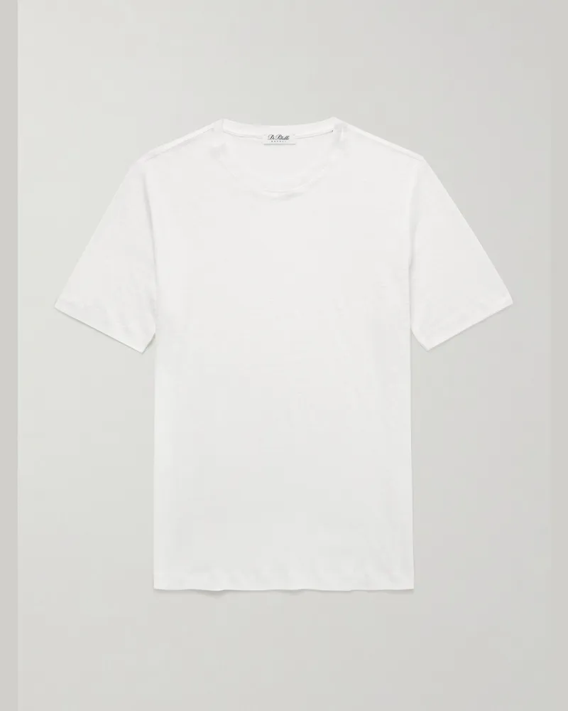 De Petrillo T-Shirt aus Leinen-Jersey Weiß