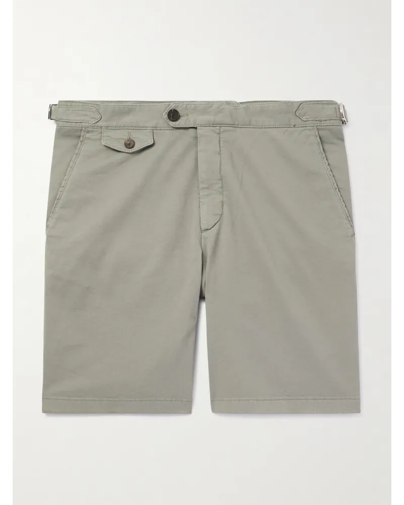 MR P. Gerade geschnittene Bermudashorts aus Twill aus einer Biobaumwollmischung Grau