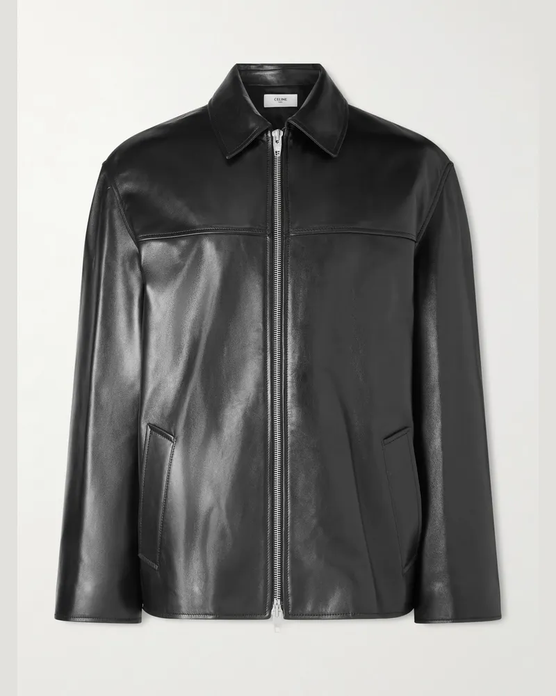 Celine Lederjacke Schwarz