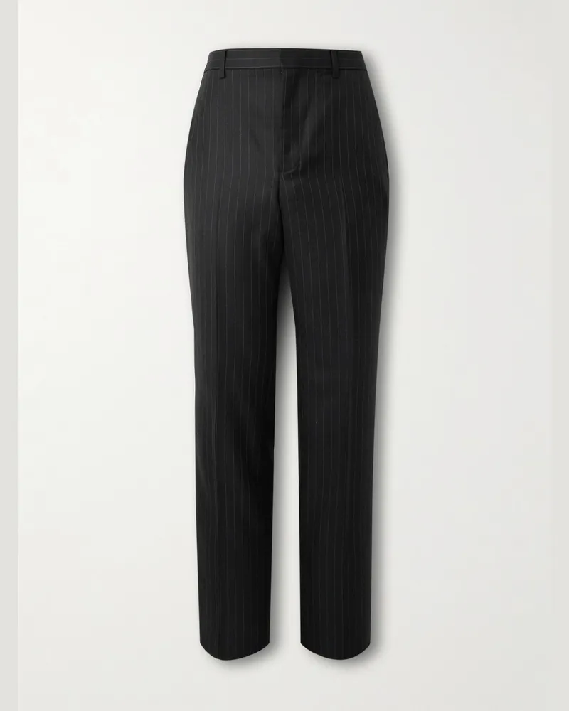 Givenchy Straight-Leg Pinstriped Wool-Twill Trousers Black