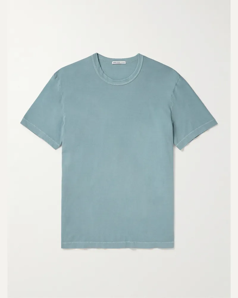 James Perse T-Shirt aus gekämmtem Baumwoll-Jersey Blau