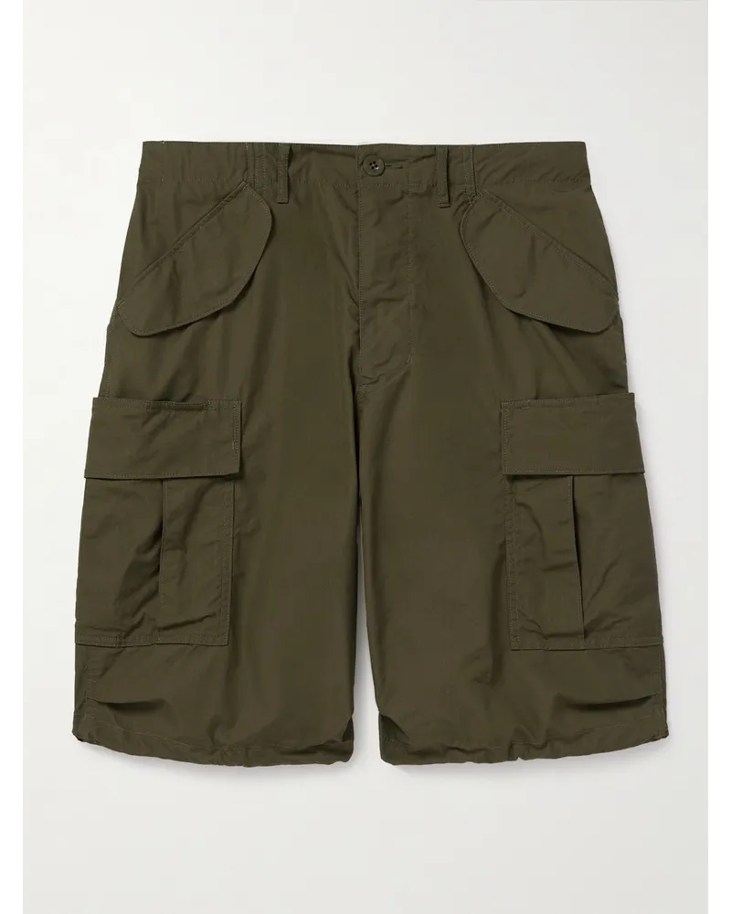 Beams Plus Gerade geschnittene Cargoshorts aus Baumwoll-Ripstop Grün