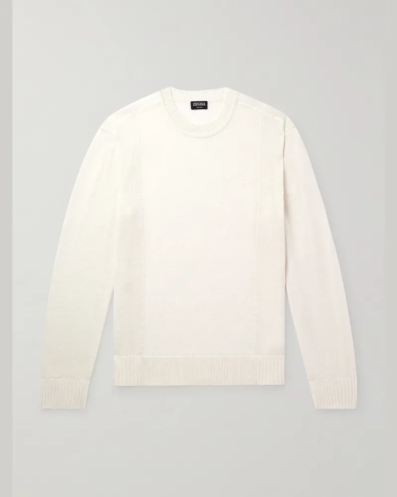 Ermenegildo Zegna Linen and Silk-Blend Sweater Neutrals