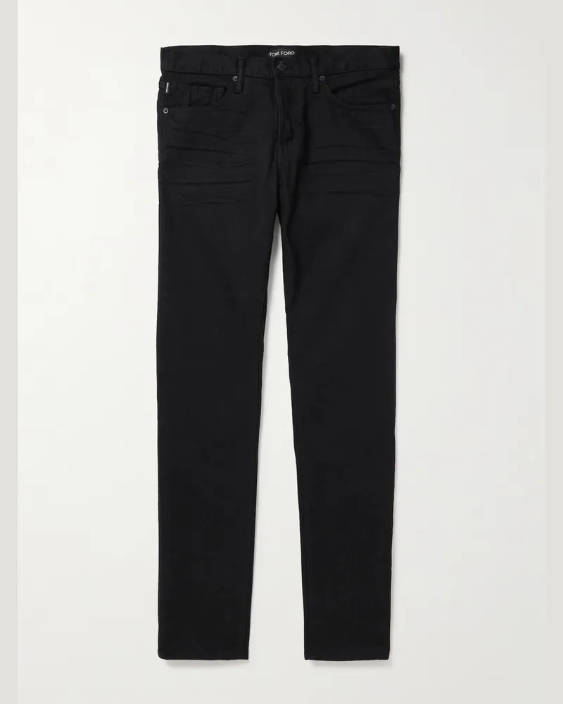 Tom Ford Schmal geschnittene Jeans aus Selvedge Denim Schwarz