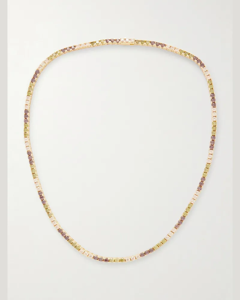 Hatton Labs Kette aus vergoldetem Sterlingsilber mit Cubic Zirkonia Mehrfarbig