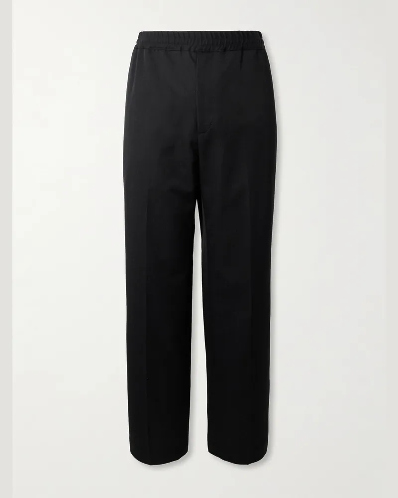 Nili Lotan Lawrence gerade geschnittene Hose aus Schurwoll-Twill Schwarz