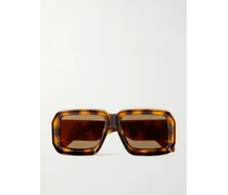 Paula's Ibiza Dive Oversized-Sonnenbrille mit eckigem Rahmen aus Azetat in Schildpattoptik