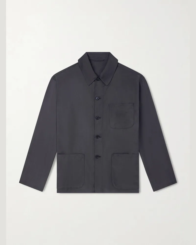 Kaptain Sunshine Silk-Gabardine Blouson Jacket Black