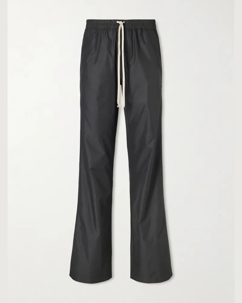 Rick Owens Moncler Straight-Leg Recycled-Taffeta Drawstring Trousers Black
