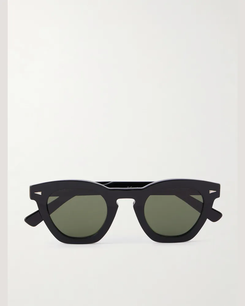 AHLEM Montorgueil Sonnenbrille mit D-Rahmen aus Azetat Schwarz