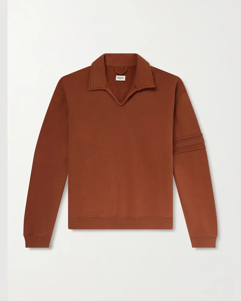 BODE Crew Polo Sweatshirt aus Baumwoll-Jersey Orange