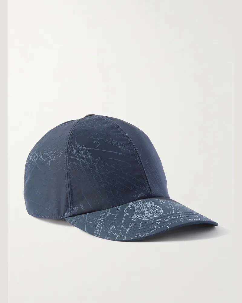 Berluti Scritto-Jacquard Twill Baseball Cap Blue