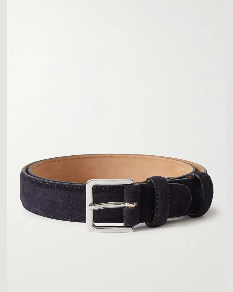 MR P. Gürtel aus Veloursleder, 3 cm Blau
