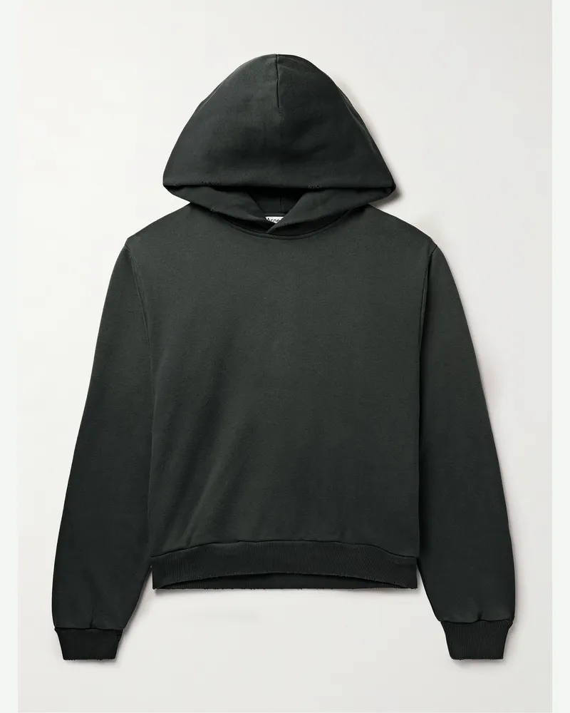 Acne Studios Franziska Hoodie aus Jersey aus einer Baumwollmischung mit Logoprint in Stückfärbung und Distressed-Optik Blau