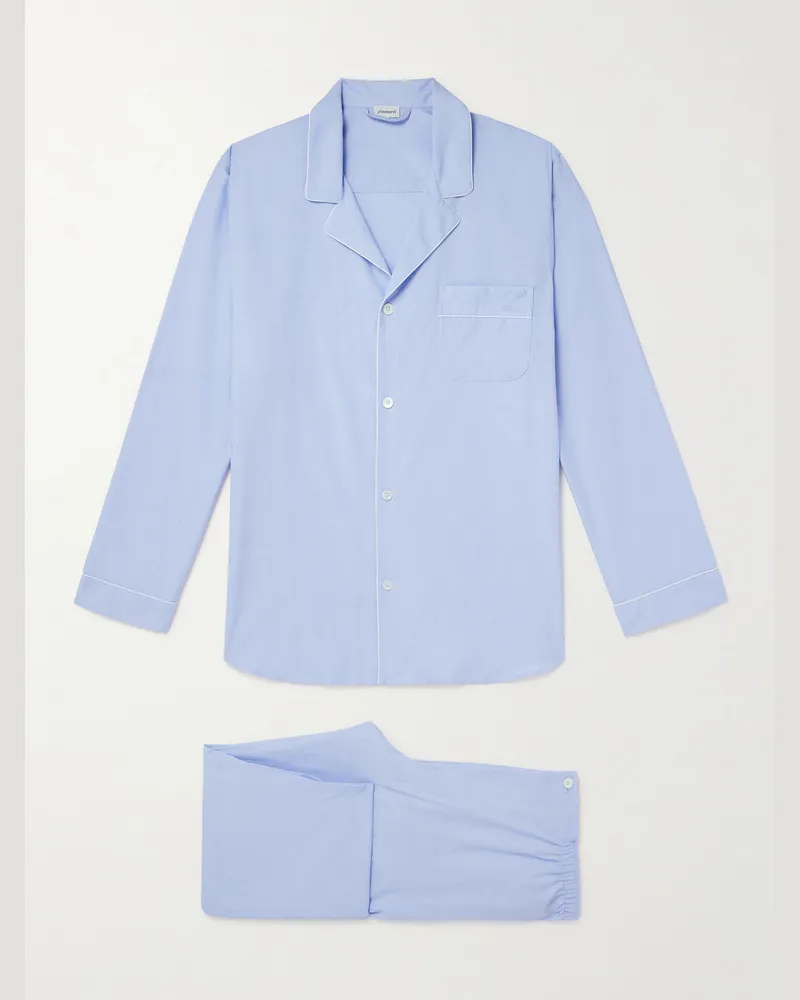 Zimmerli Pyjama aus Baumwolle Blau