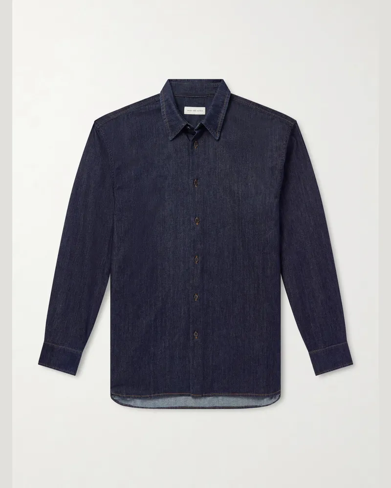 Dries van Noten Jeanshemd Blau