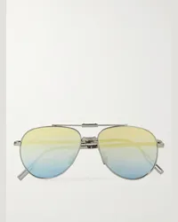 Dior Dior90 A1U silberfarbene Pilotensonnenbrille Silber