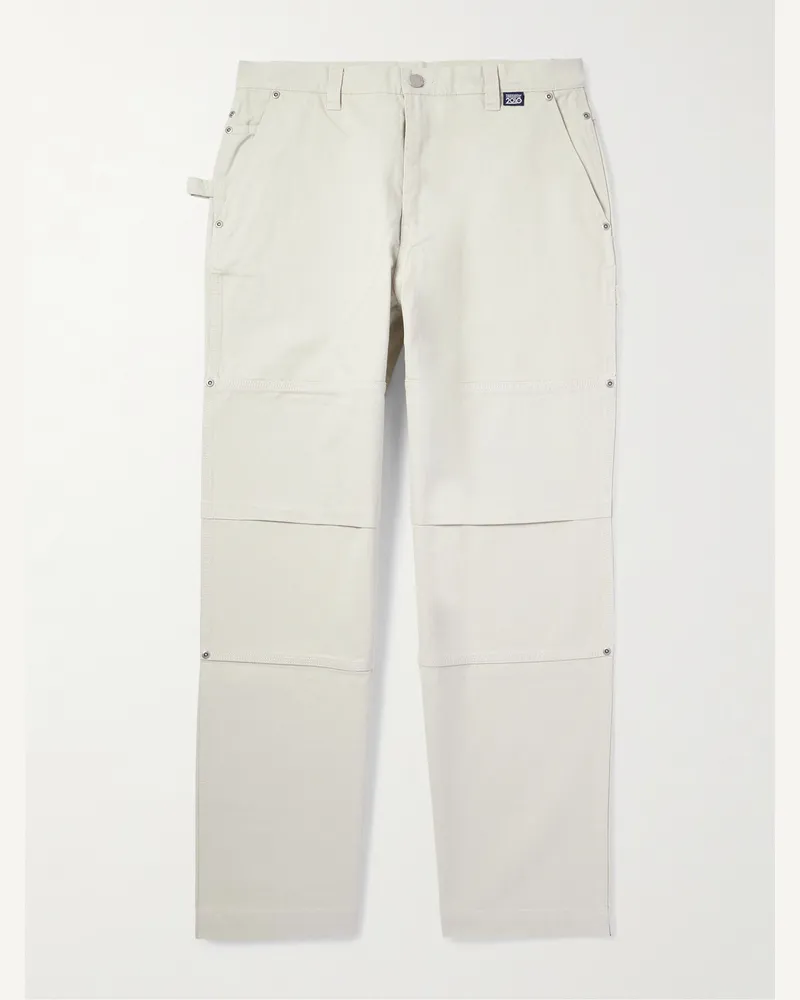 thisisneverthat Gerade geschnittene Hose aus Baumwoll-Canvas Neutral