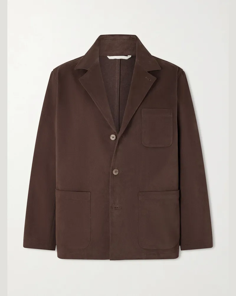 De Bonne Facture Traveler Cotton-Twill Suit Jacket Brown