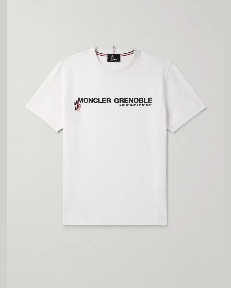 Moncler Day-Namic Logo-Appliquéd Stretch-Cotton Jersey T-Shirt White