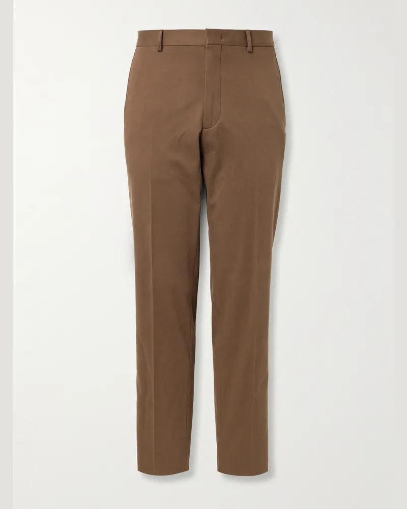 Loro Piana Jarno Austin gerade geschnittene Hose aus Stretch-Baumwoll-Twill Braun