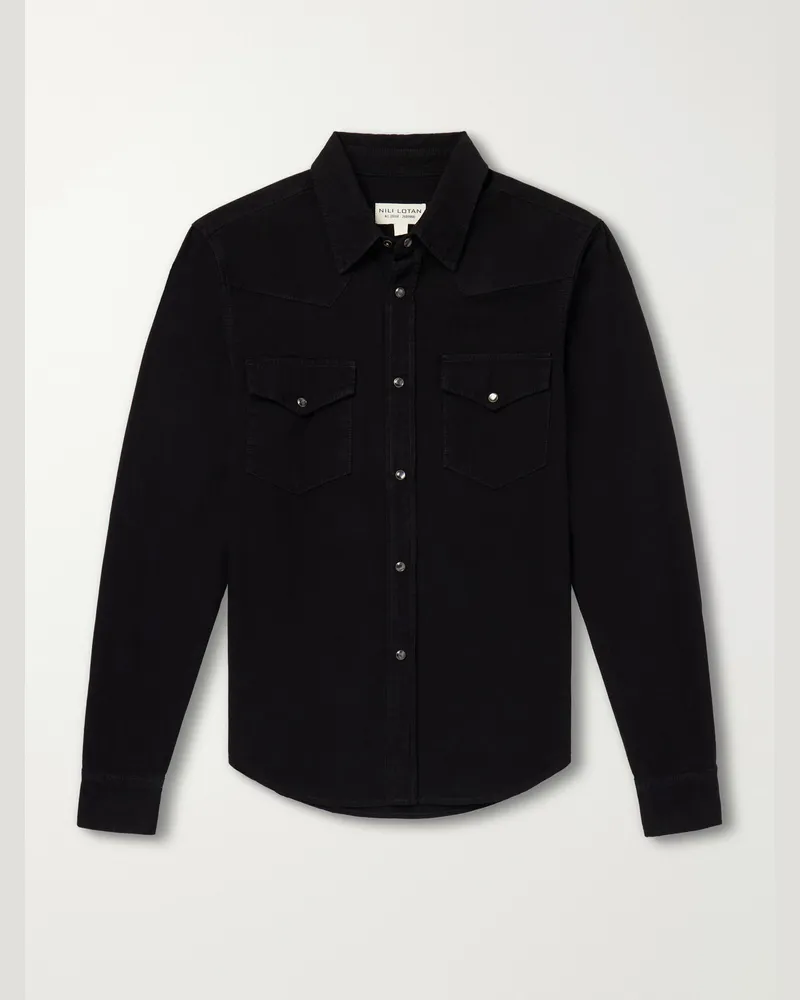 Nili Lotan Travis Denim Shirt Black