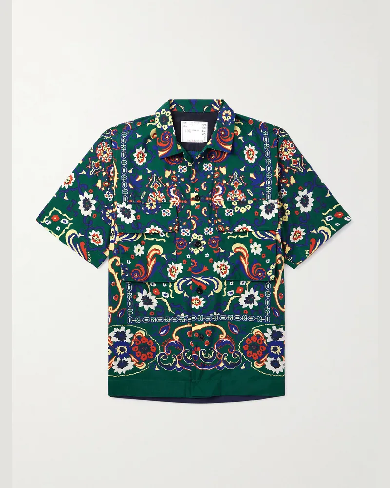 Sacai Hemd aus Shell mit Paisley-Print Grün
