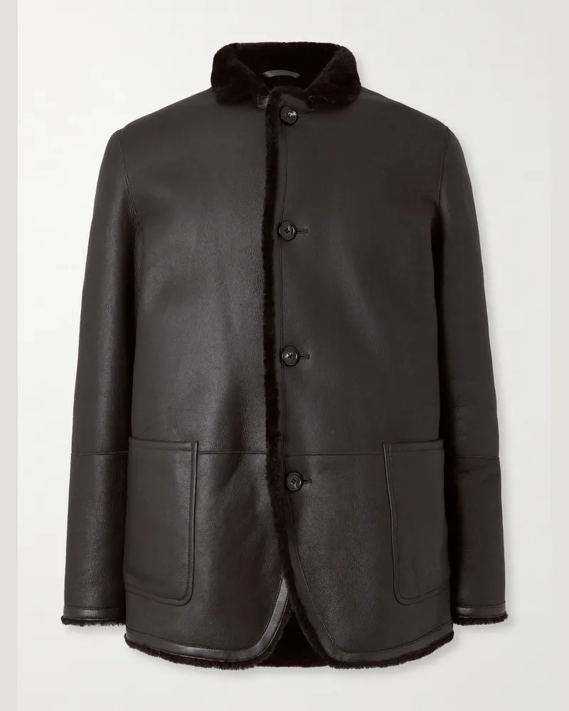 Loro Piana Jacke aus Shearling Braun