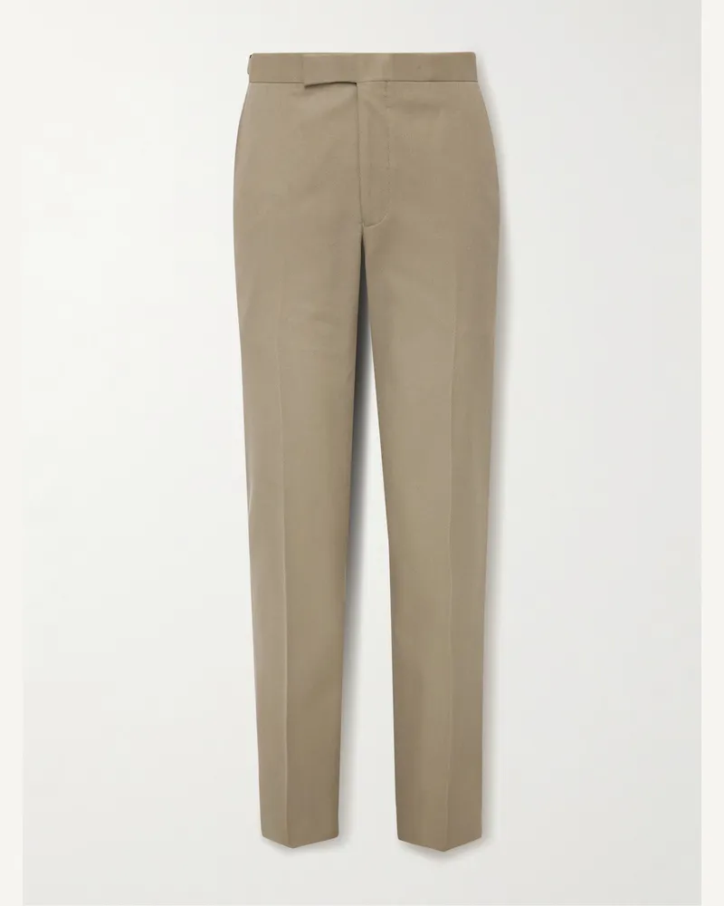 Richard James Chapman schmal und gerade geschnittene Hose aus Twill aus einer Baumwoll-Kaschmirmischung Neutral