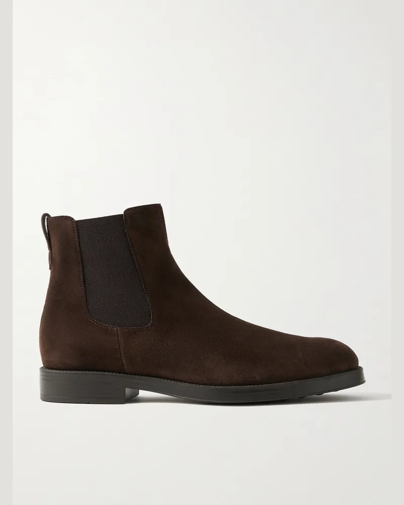 TOD'S Suede Chelsea Boots Brown