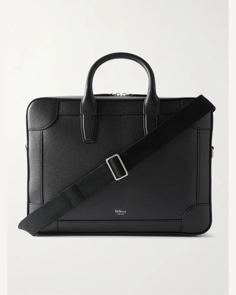Mulberry Belgrace Aktentasche aus vollnarbigem Leder Schwarz