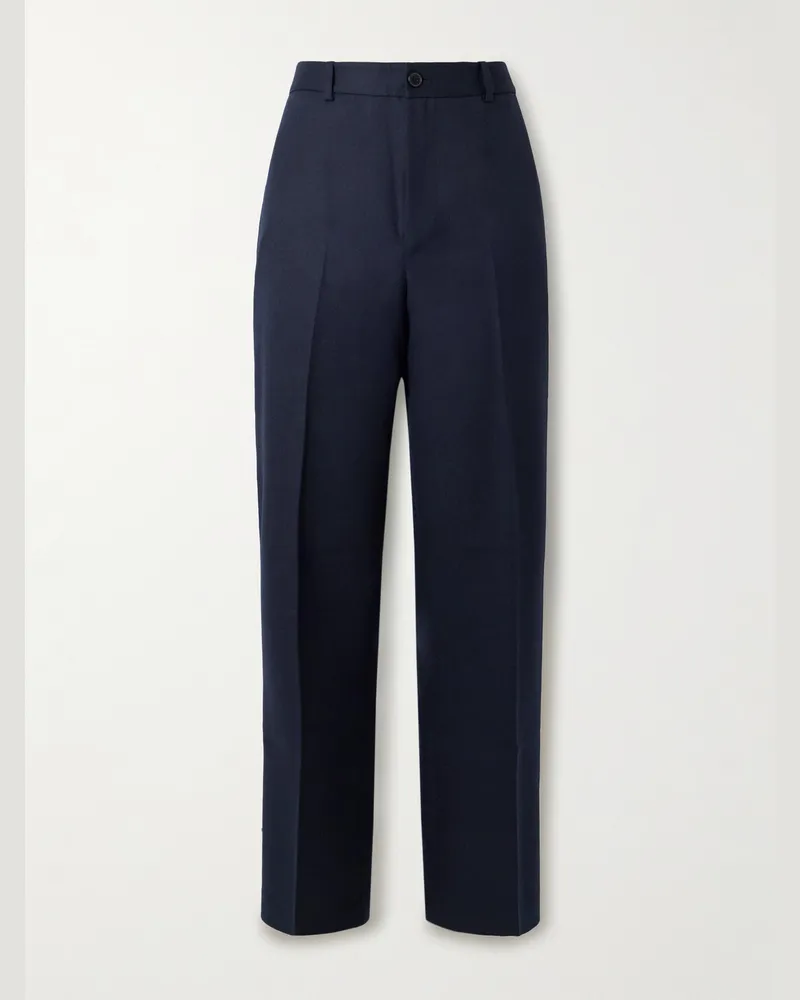 Frame Denim Gerade geschnittene Hose aus Schurwolle Blau