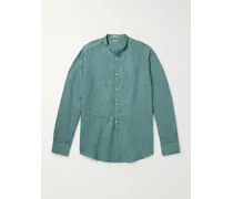 Kos Hemd aus einer Leinen-Baumwollmischung mit Stehkragen und kurzer Knopfleiste